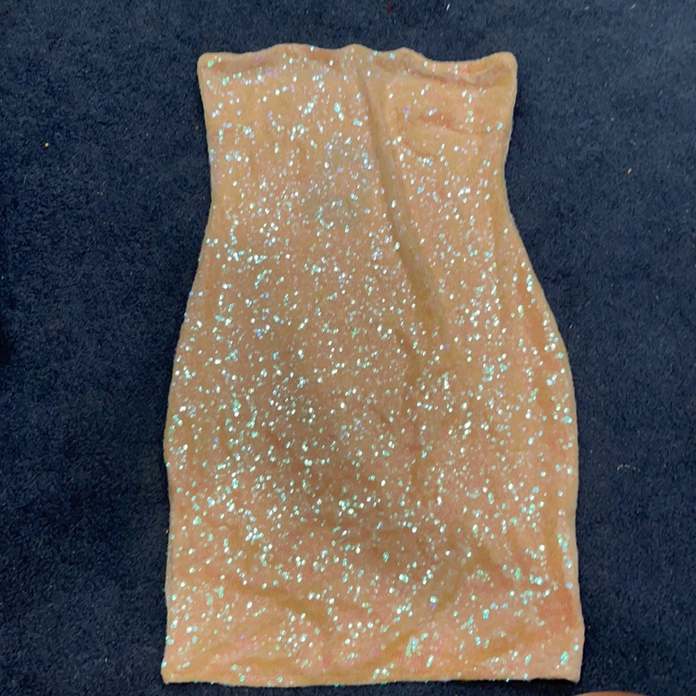 Pink strapless dress